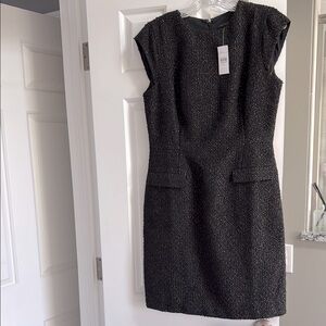 Ann Taylor Shimmer Tweed Pocket Dress